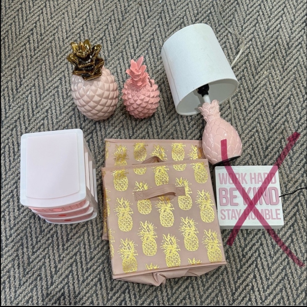 Blush Pink Pineapple Home Accent Set